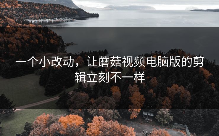 一个小改动，让蘑菇视频电脑版的剪辑立刻不一样