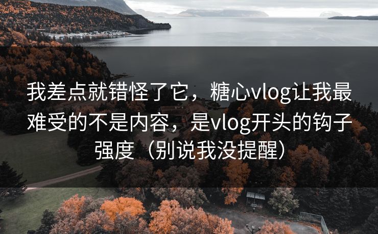 我差点就错怪了它，糖心vlog让我最难受的不是内容，是vlog开头的钩子强度（别说我没提醒）